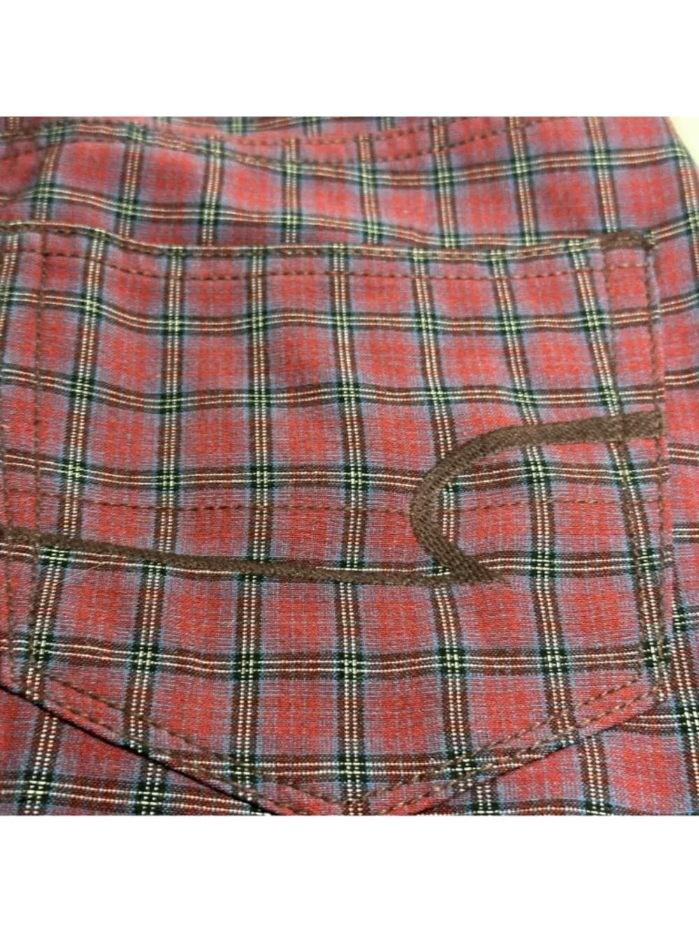American Eagle Outfitters Hi-Rise Mini Skirt Plaid Maroon Black SZ 00 Preppy - Picture 10 of 12